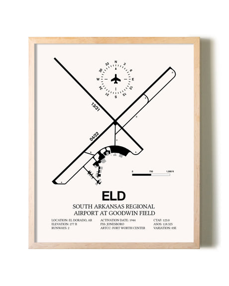 South Arkansas Regional Airport At Goodwin Field framed wall art in white frame