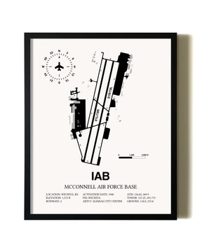 Framed McConnell Air Force Base wall art poster in black frame