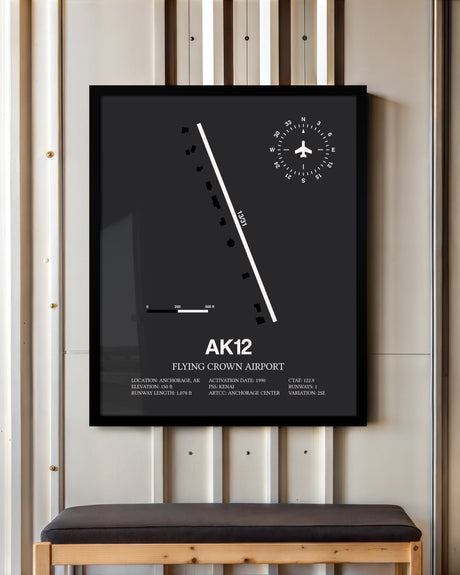 Frame color options for Flying Crown Airport Wall Art