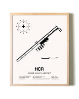 Heber Valley Airport framed wall art in white frame