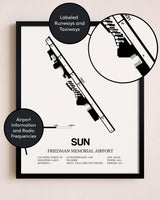 Framed Friedman Memorial Airport layout wall art poster