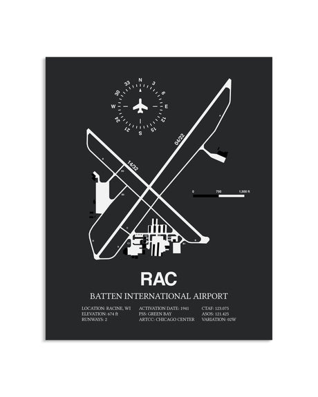 Gray Framed Batten International Airport layout wall art poster