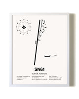 Yoder Airpark airport map poster in oak frame