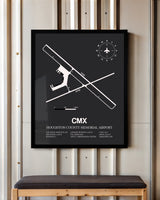 Frame color options for Houghton County Memorial Airport Wall Art