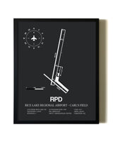 Unframed Rice Lake Regional Airport-Carl's Field map print poster
