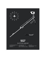 Gray Framed Bluffton Airport layout wall art poster