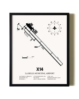 Framed La Belle Municipal Airport wall art poster in black frame