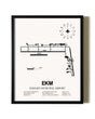 Framed Elkhart Municipal Airport wall art poster in black frame