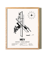 Minden-Tahoe Airport framed print in natural wood frame
