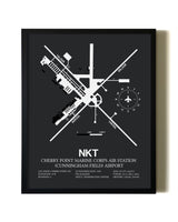 Unframed Cherry Point Marine Corps Air Station (Cunningham Field) Airport map print poster