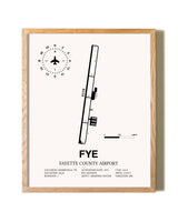 Fayette County Airport framed print in natural wood frame
