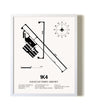 David Jay Perry Airport airport map poster in oak frame