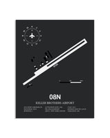 Gray Framed Keller Brothers Airport layout wall art poster