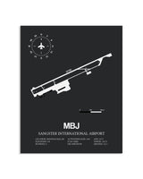 Gray Framed Sangster International Airport layout wall art poster