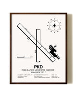 Park Rapids Municipal Airport-Konshok Field aviation print in walnut frame