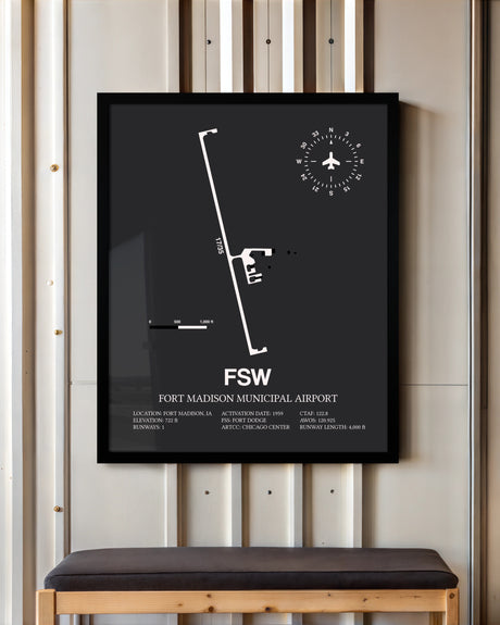 Frame color options for Fort Madison Municipal Airport Wall Art