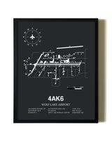Unframed Wolf Lake Airport map print poster