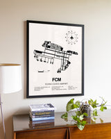 Flying Cloud Airport aviation wall décor in black wood frame