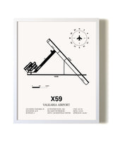 Valkaria Airport airport map poster in oak frame