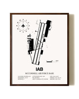McConnell Air Force Base aviation print in walnut frame