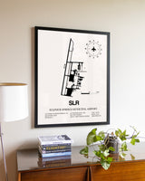 Sulphur Springs Municipal Airport aviation wall décor in black wood frame