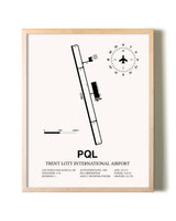 Trent Lott International Airport framed wall art in white frame