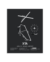 Gray Framed Homey Airport - Area 51 layout wall art poster