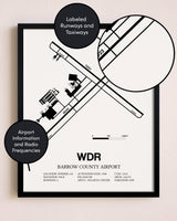 Framed Barrow County Airport layout wall art poster