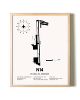 Flying W. Airport framed wall art in white frame