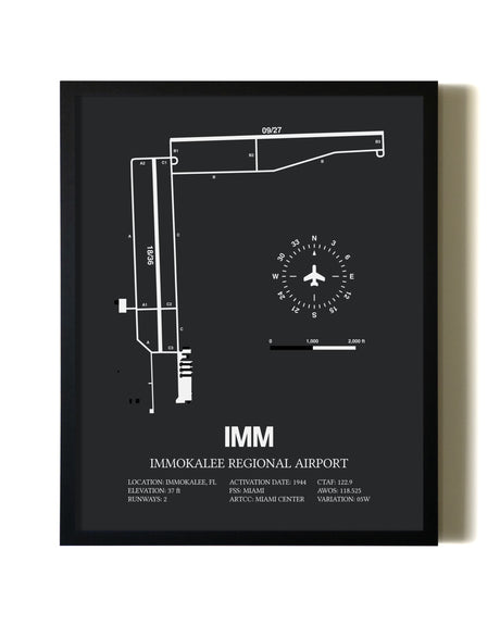 Unframed Immokalee Regional Airport map print poster