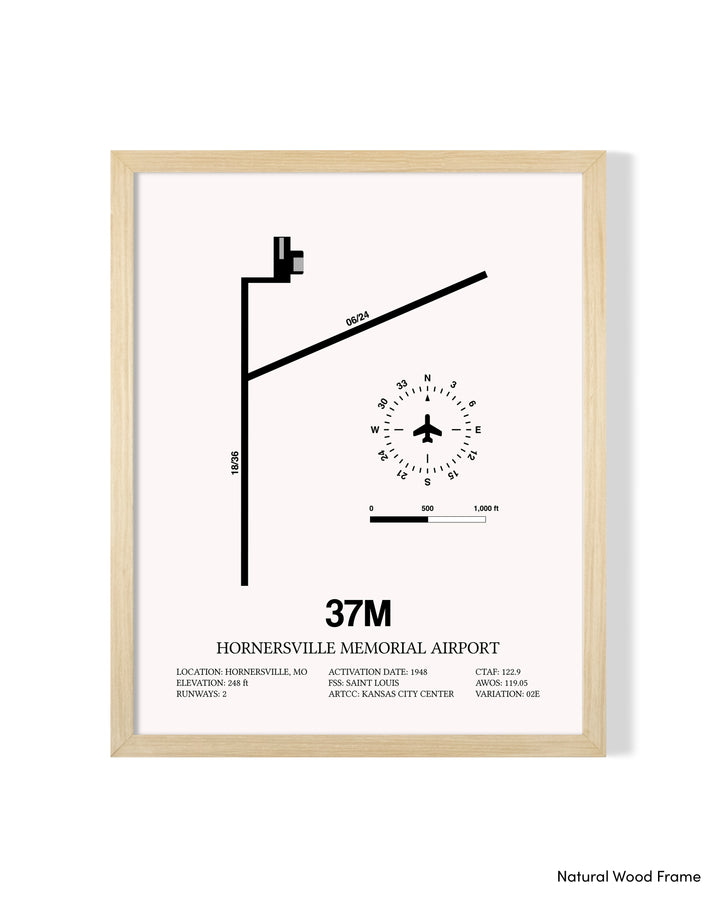 37M Airport Map, Hornersville Memorial Airport Print