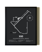 Unframed Williston Regional Airport map print poster