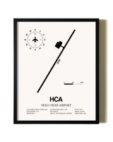 Framed Holy Cross Airport wall art poster in black frame