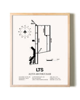 Altus Air Force Base framed wall art in white frame