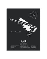 Gray Framed Lee Airport layout wall art poster