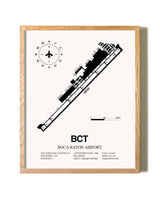 Boca Raton Airport framed print in natural wood frame