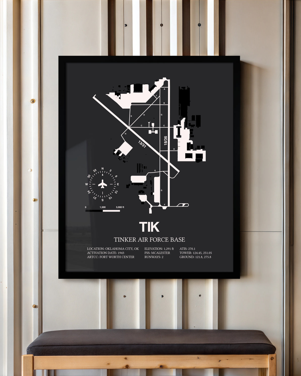 Frame color options for Tinker Air Force Base Wall Art