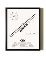 Framed Kyle-Oakley Field Airport wall art poster in black frame