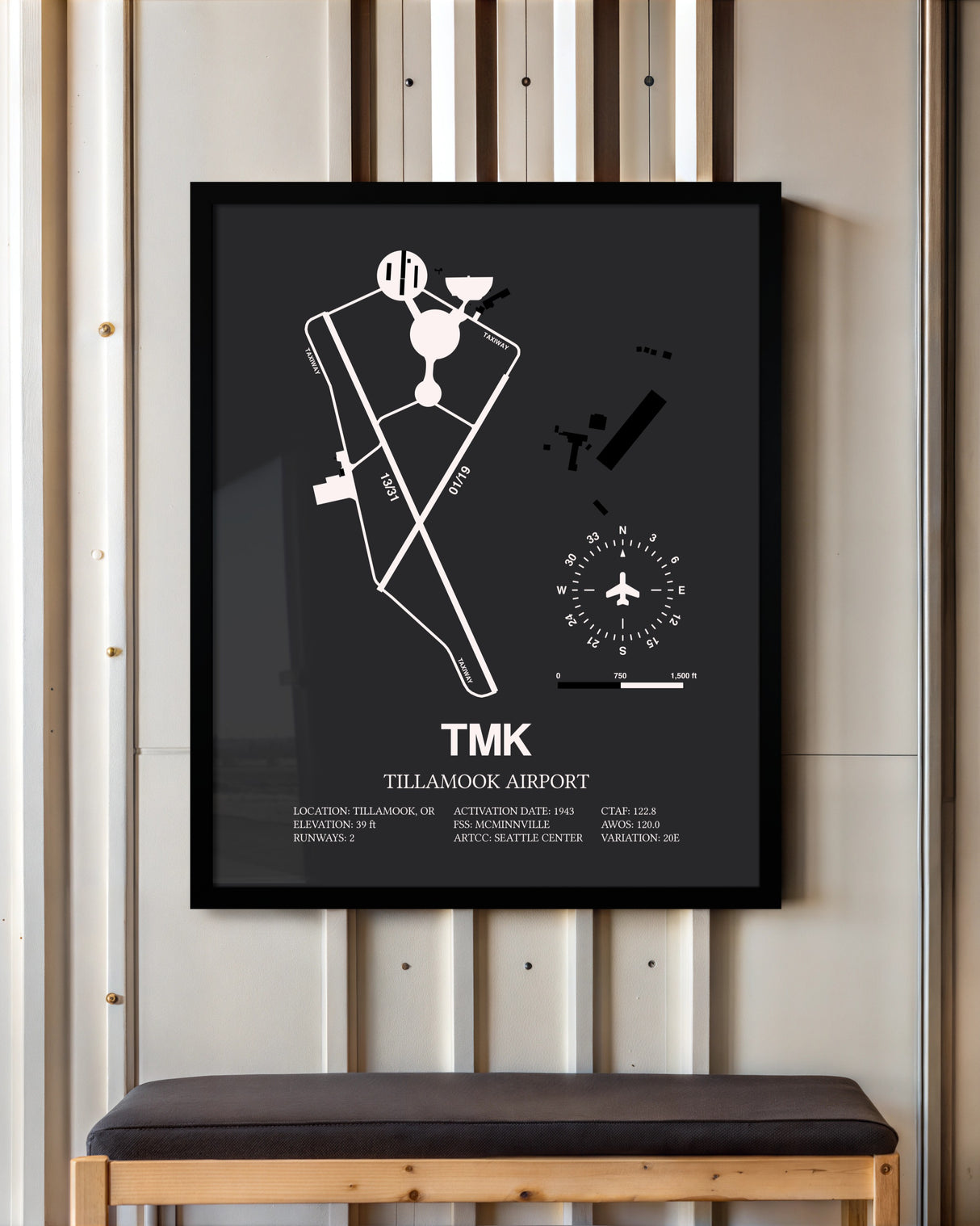Frame color options for Tillamook Airport Wall Art