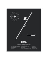 Gray Framed Holy Cross Airport layout wall art poster