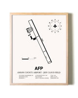 Anson County Airport - Jeff Cloud Field framed wall art in white frame