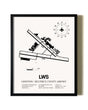 Framed Lewiston / Nez Perce County Airport wall art poster in black frame