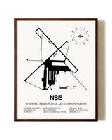 Whiting Field Naval Air Station North aviation print in walnut frame