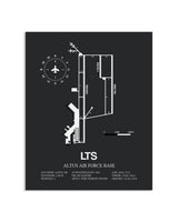 Gray Framed Altus Air Force Base layout wall art poster