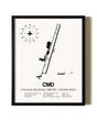 Framed Cullman Regional Airport / Folsom Field wall art poster in black frame