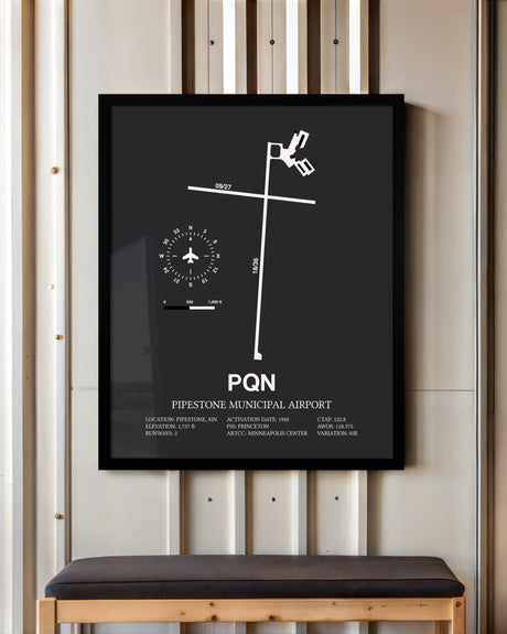 Frame color options for Pipestone Municipal Airport Wall Art