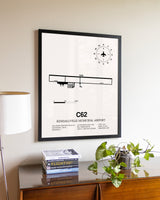 Kendallville Municipal Airport aviation wall décor in black wood frame