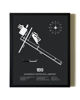 Unframed Mansfield Municipal Airport map print poster