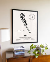 Gillespie County Airport aviation wall décor in black wood frame