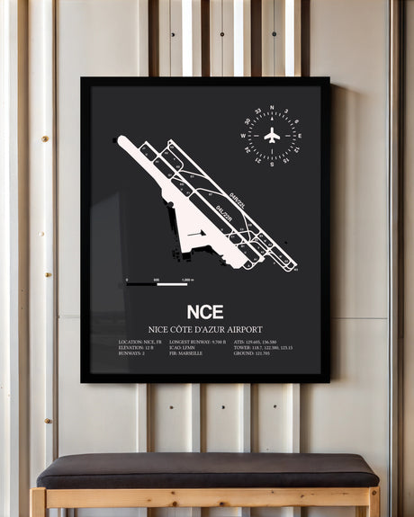 Frame color options for Nice Cote D'Azur Airport Wall Art
